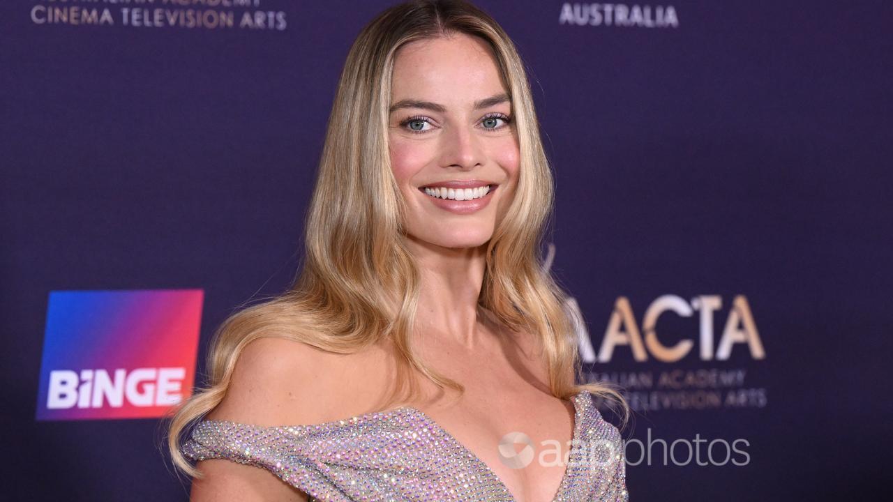 Margot Robbie arrives for the 2024 AACTA Awards.