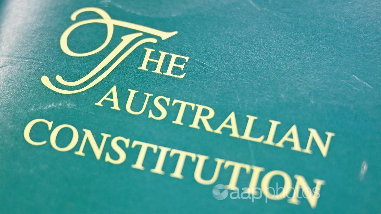 The cover of a copy of the Australian Constitution (file image)