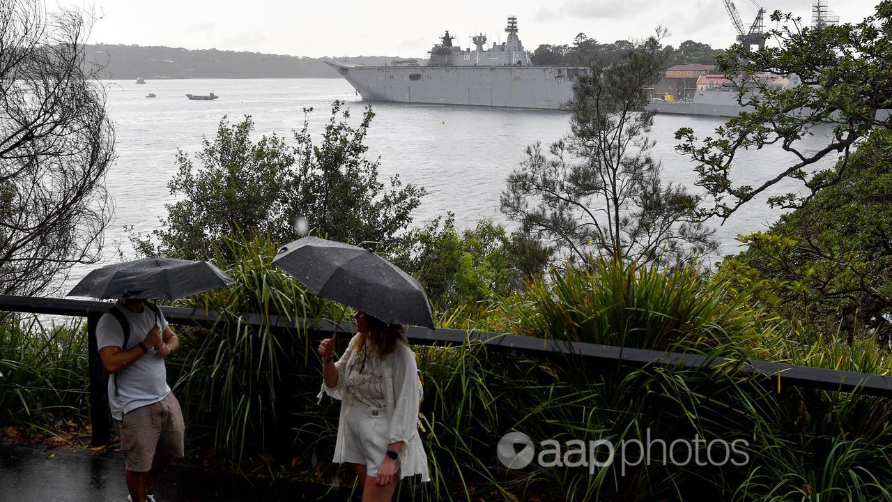 Australian naval vessels at Garden Island in Sydney