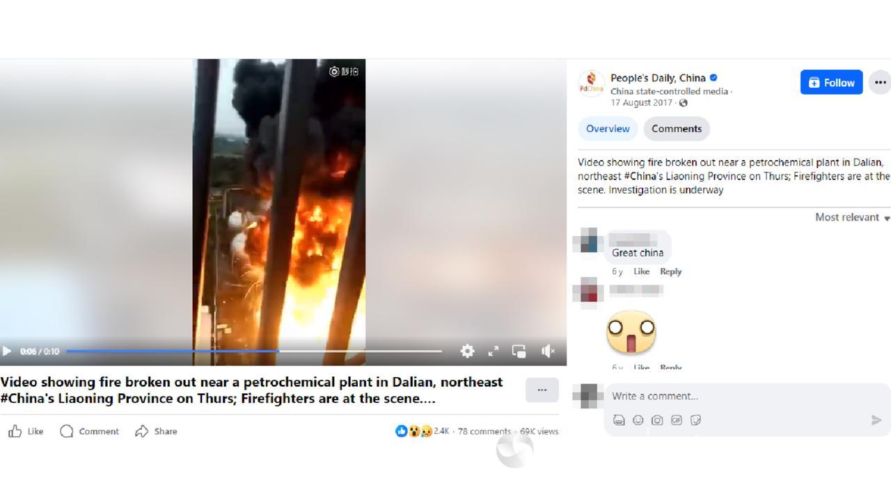 A screenshot from the Facebook video.