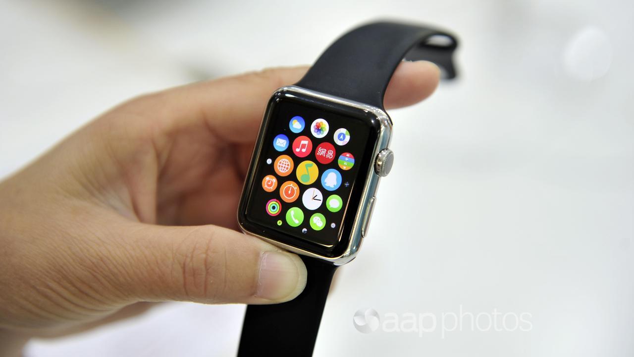 An Apple smart watch.