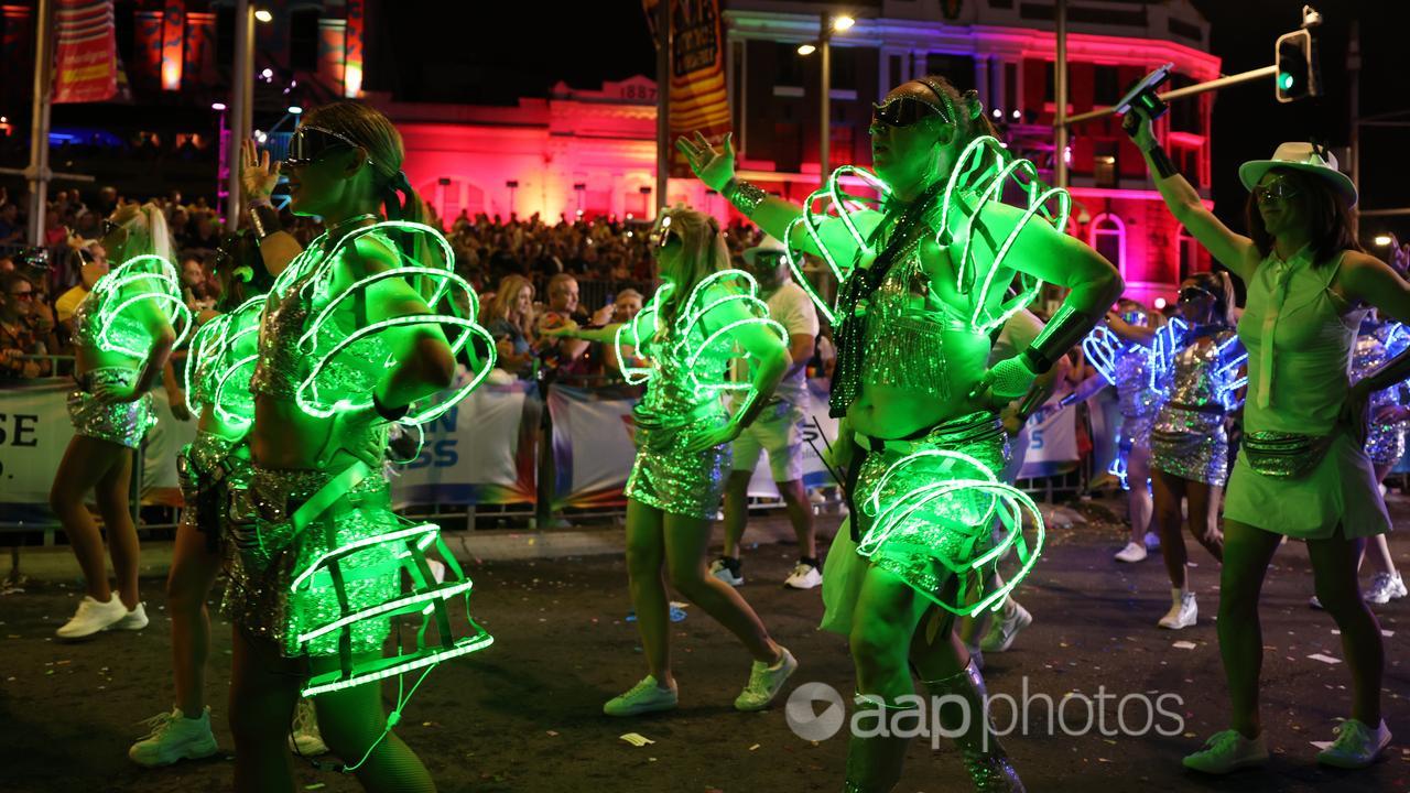 People participate in the Sydney Gay and Lesbian Mardi Gras parade
