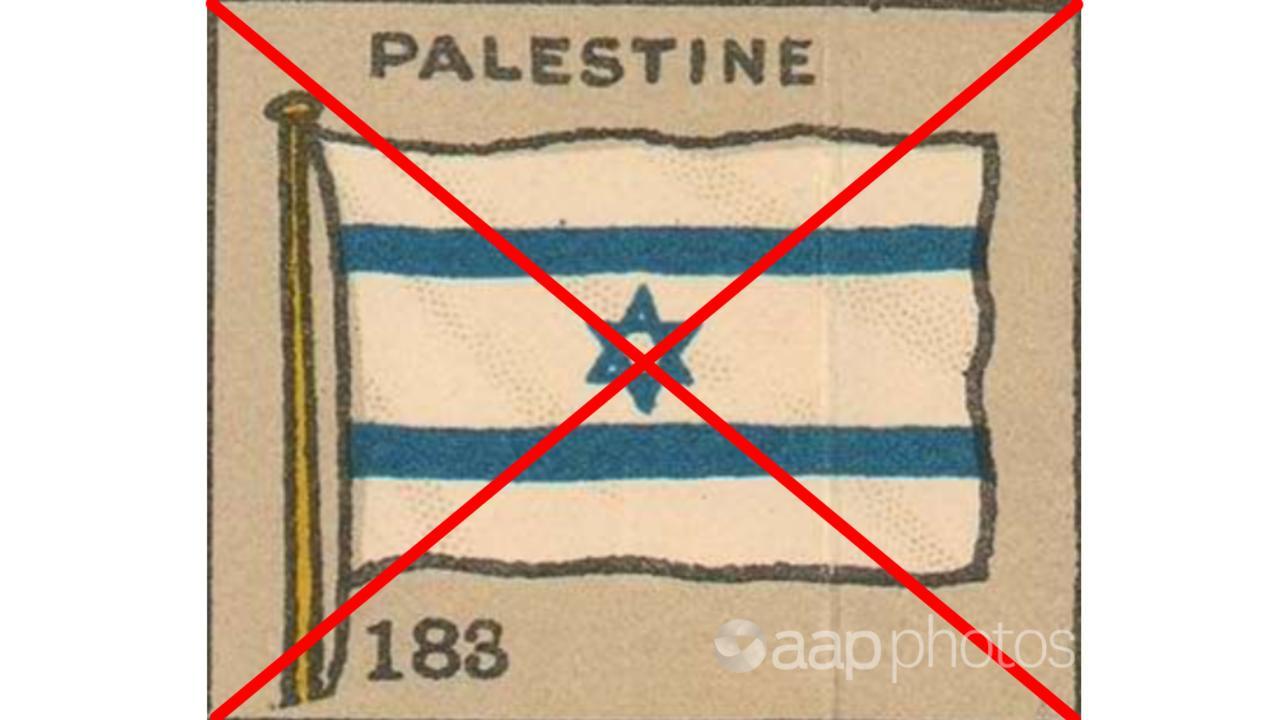 A screenshot of the alleged Palestine flag from 1922.