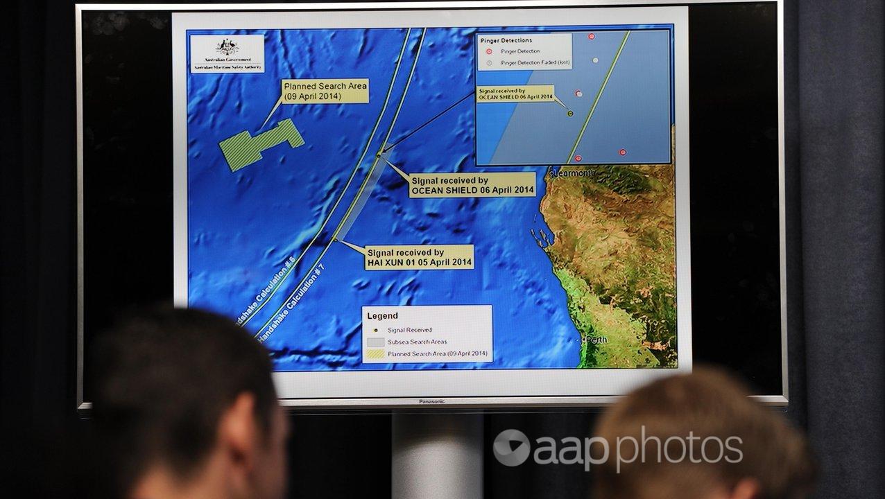 graphic of the area being searched for missing flight MH370