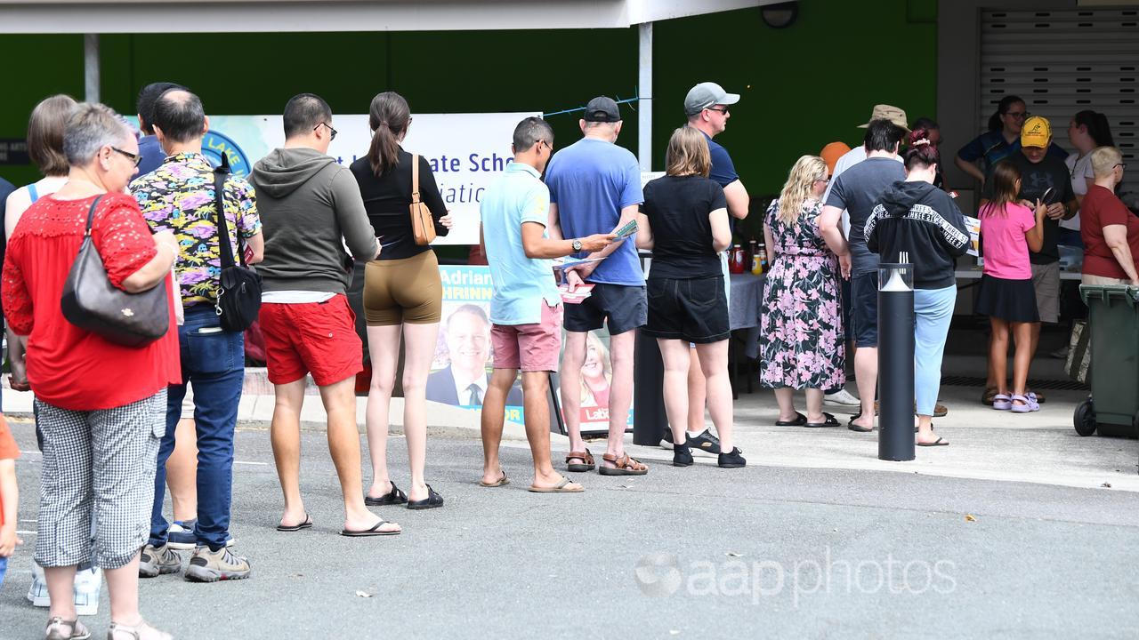 Queenslanders queue to vote.