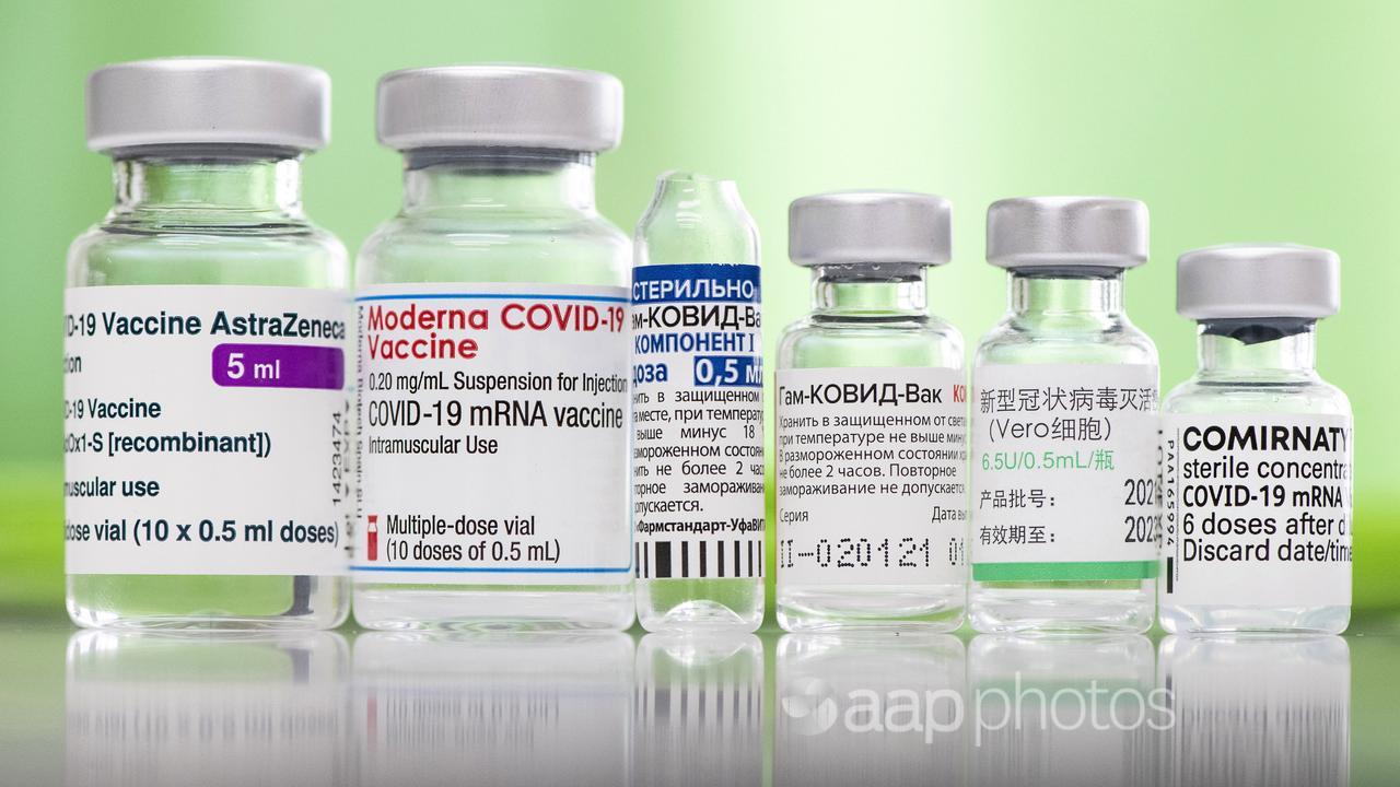 Empty vials that contained the COVID-19 vaccines (file image)