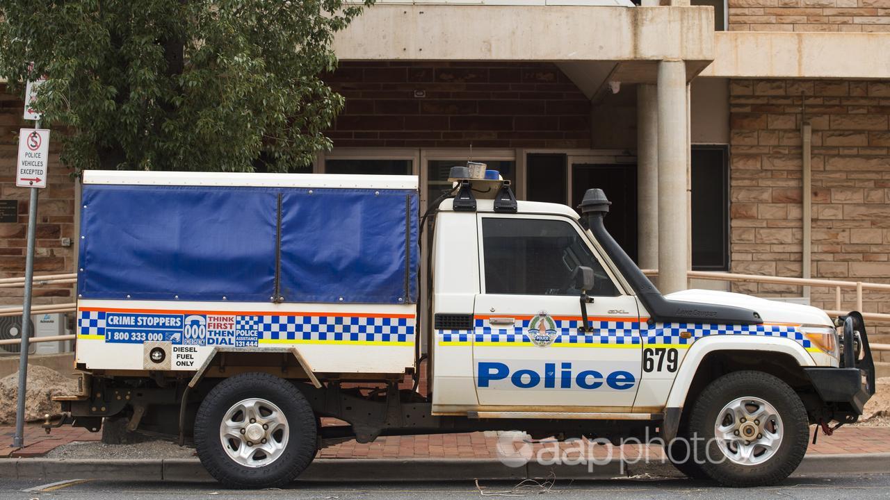 Police vehicle outside Alice Springs police station