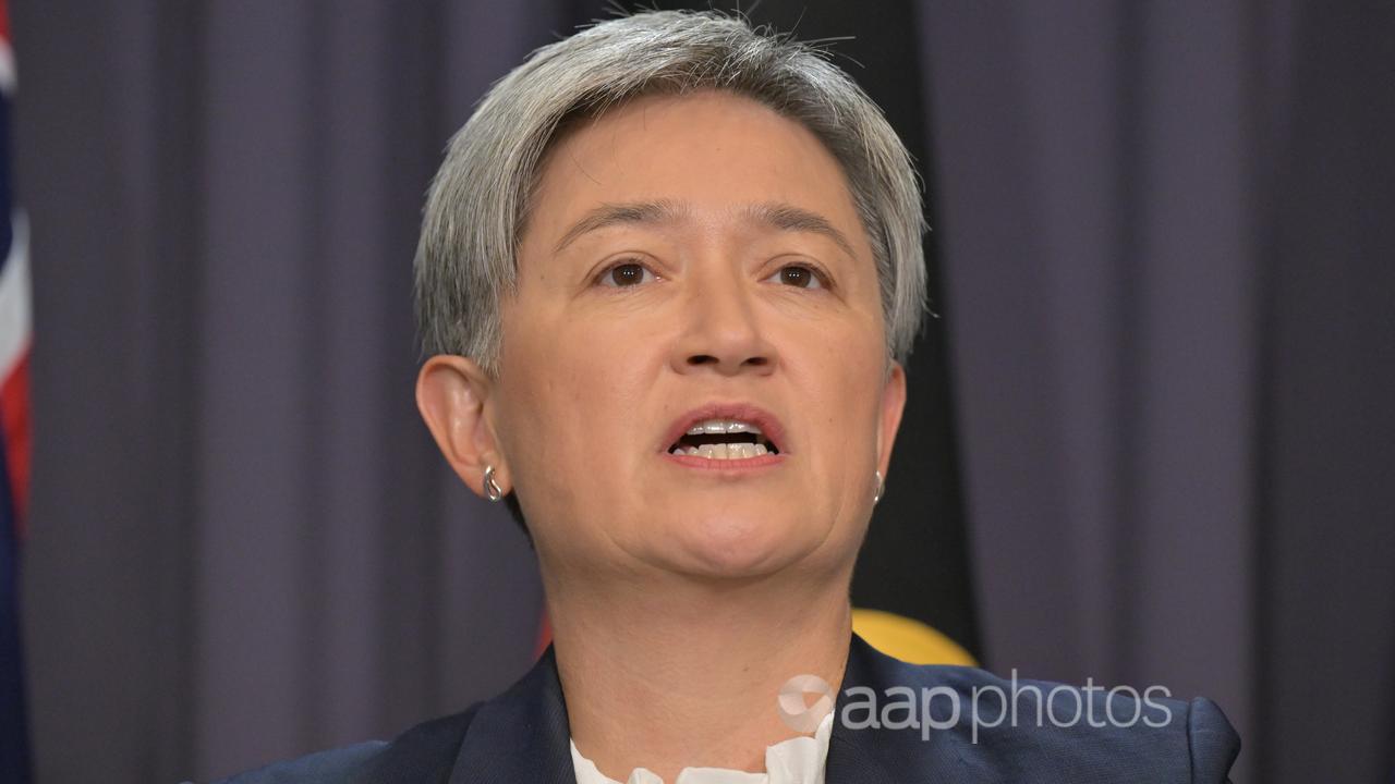 Minister for Foreign Affairs Penny Wong at a press conference (file)