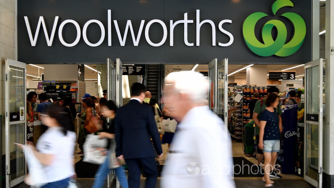 Woolworths signage outside a store in Sydney (file image)