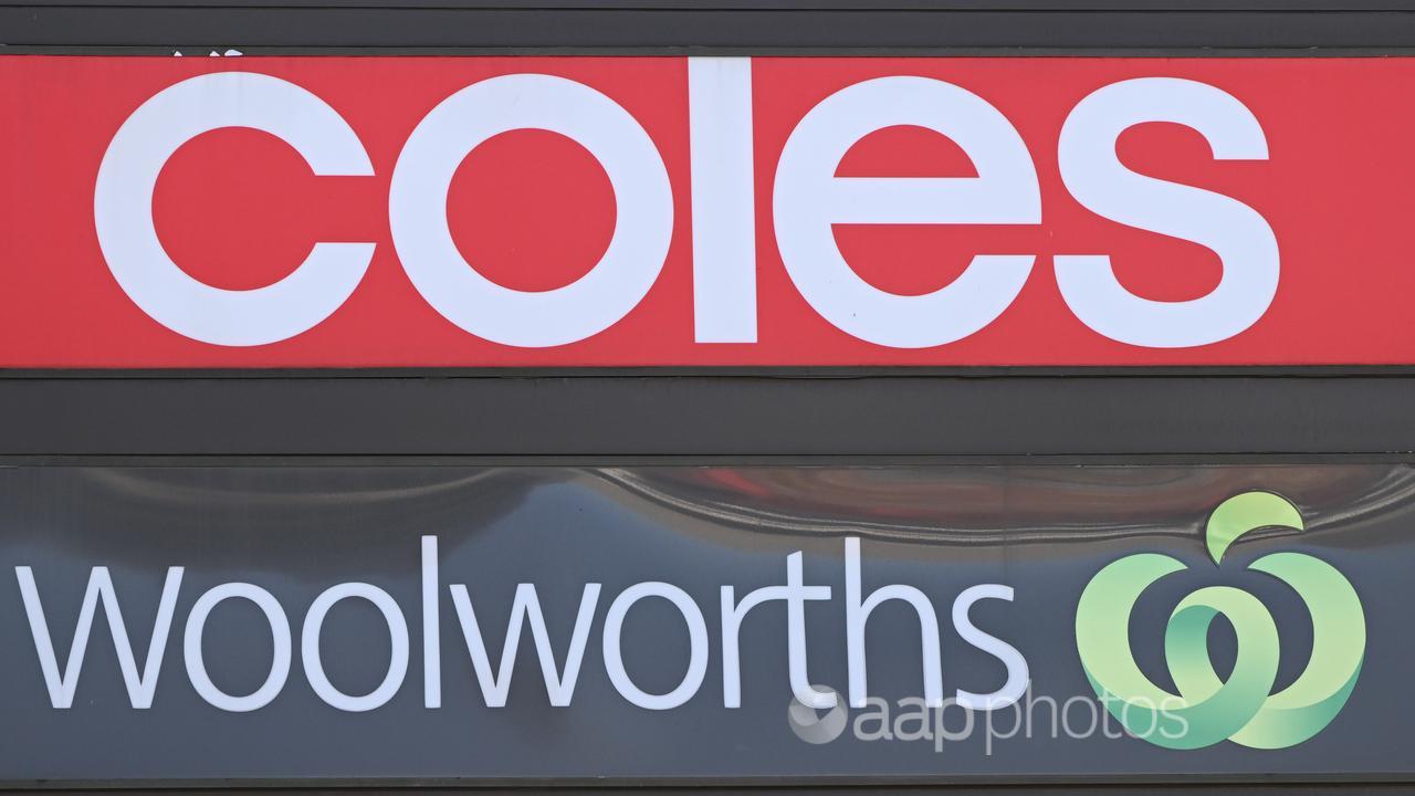 Coles and Woolworths signage