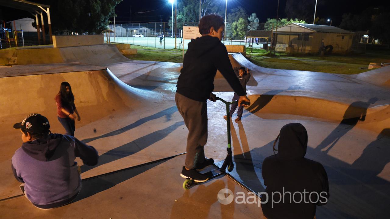 Youth at a skate park
