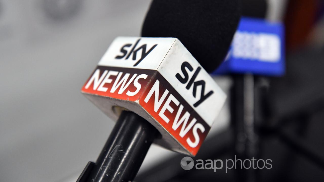 A Sky News microphone (file image)