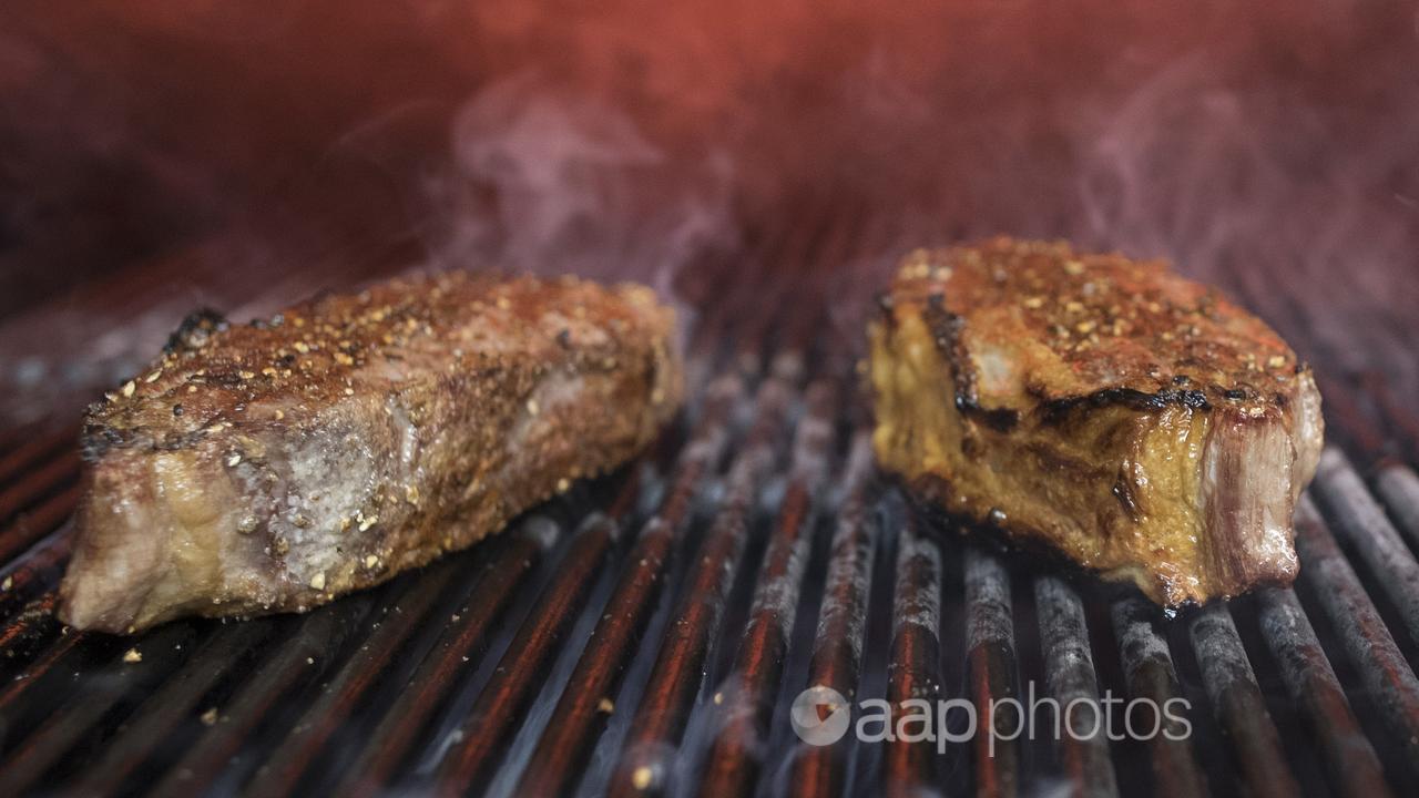 Steaks on a grill (file image)