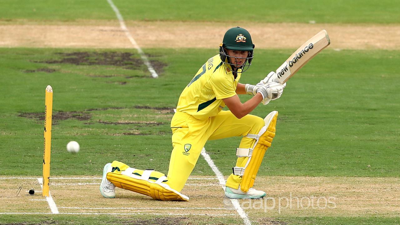 Meg Lanning bats for Australia.