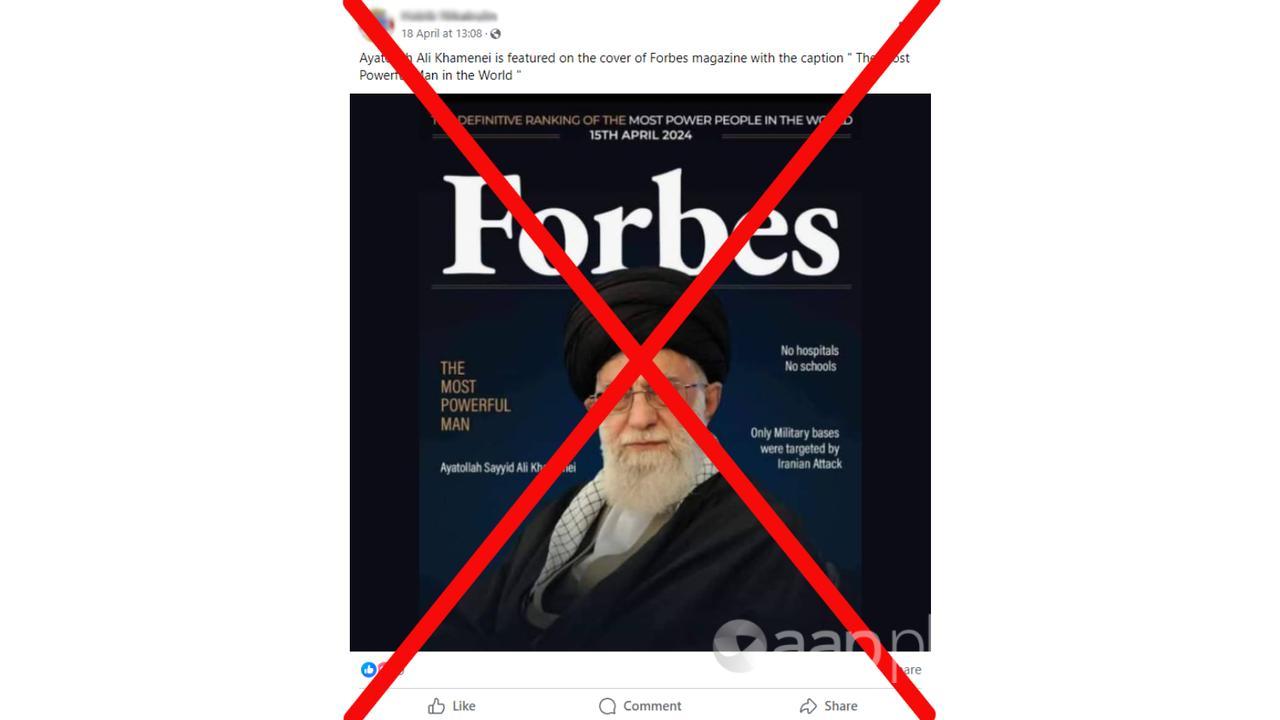 Fake Forbes magazine Ayatollah Khamenei cover