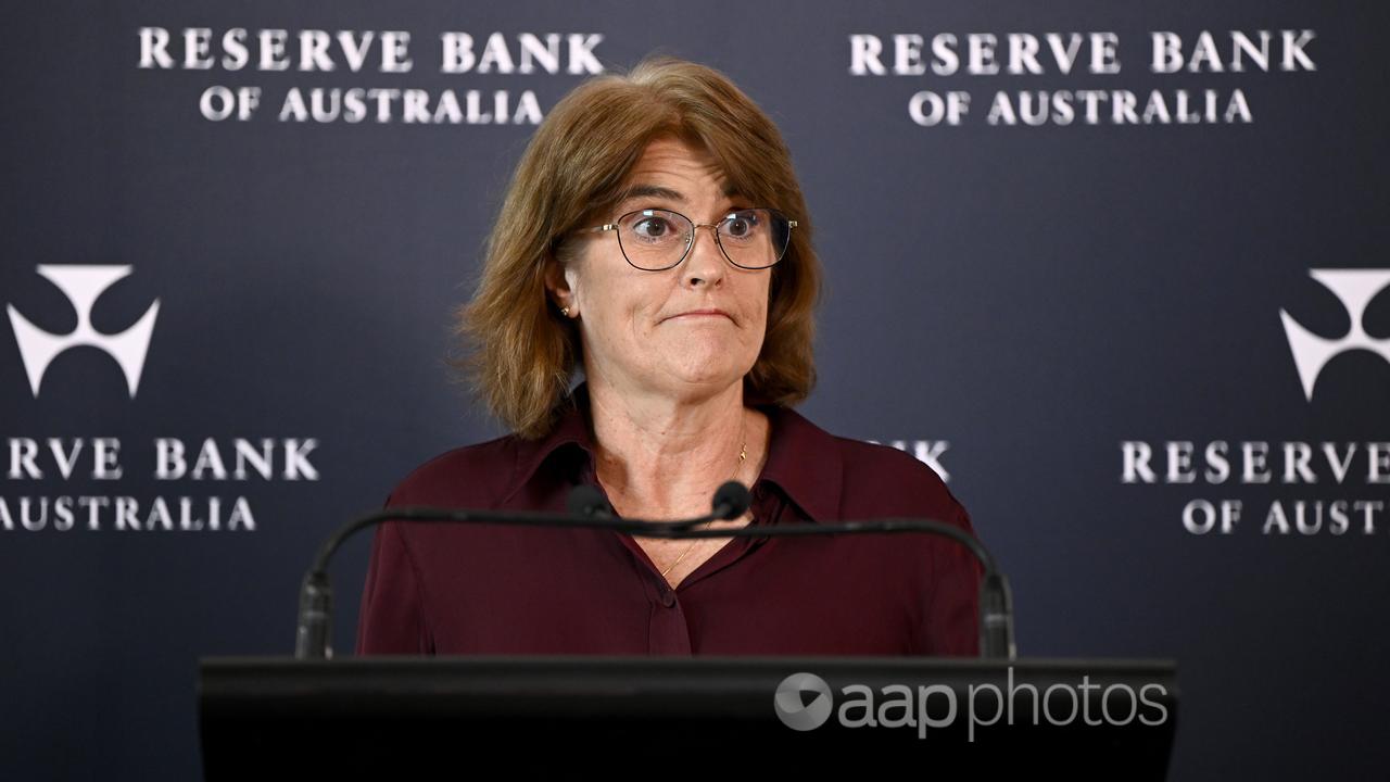 Reserve Bank Governor Michele Bullock at a press conference