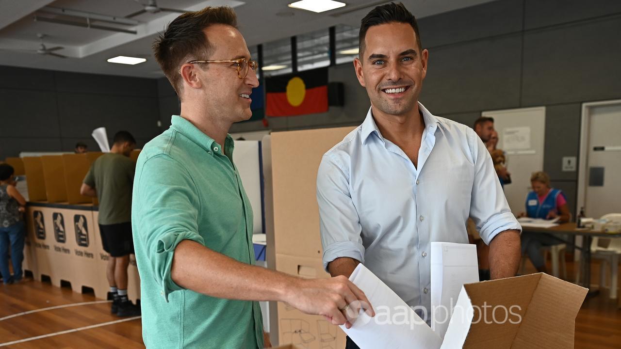 MP Alex Greenwich and his partner Victor Hoeld (left)
