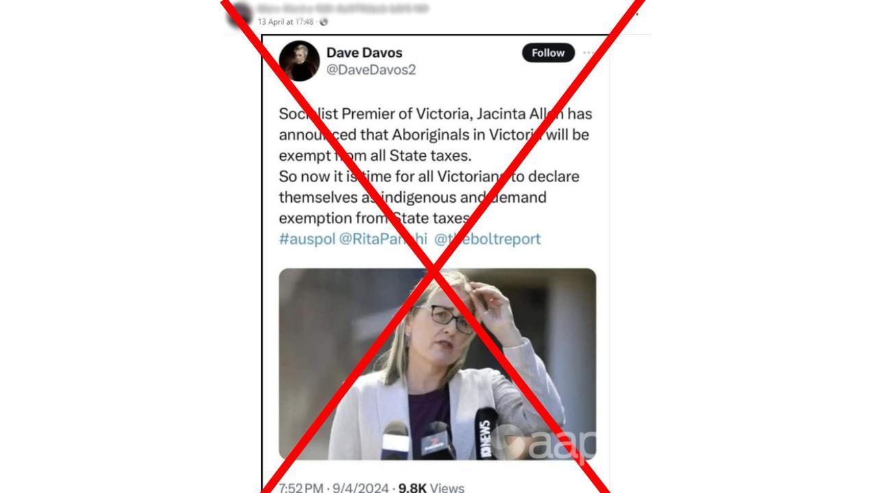 Facebook post of a Jacinta Allen tweet with a red cross through it