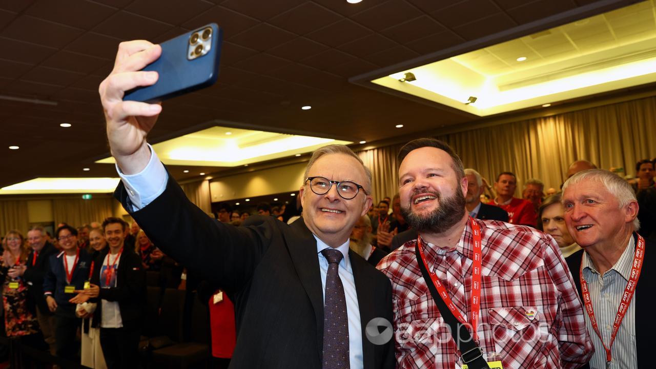 Prime Minister Anthony Albanese takes a selfie