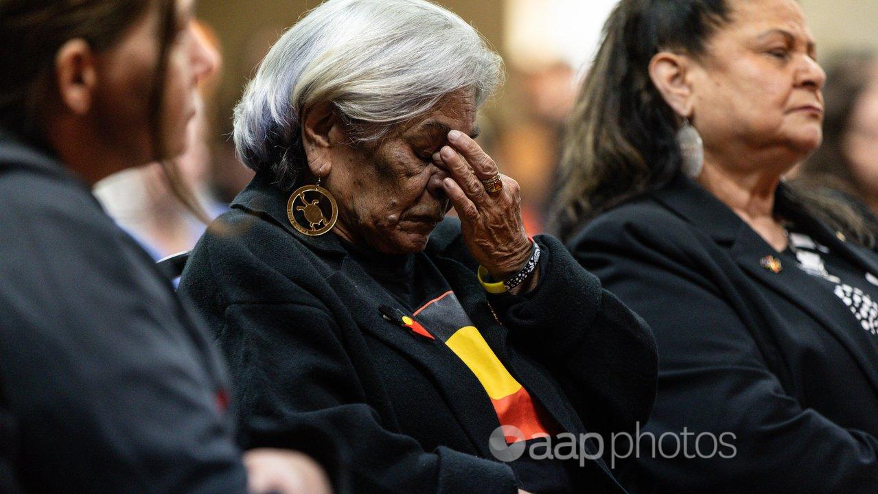 Stolen generation survivors during the Victoria Police apology
