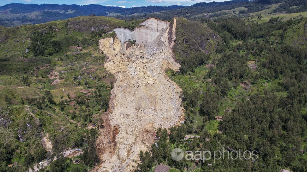 A landslide in Yambali village, in the highlands of Papua New Guinea
