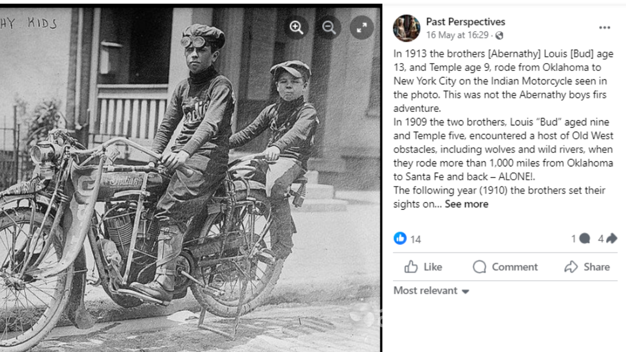 Past Perspectives Facebook post of the Abernathy brothers.
