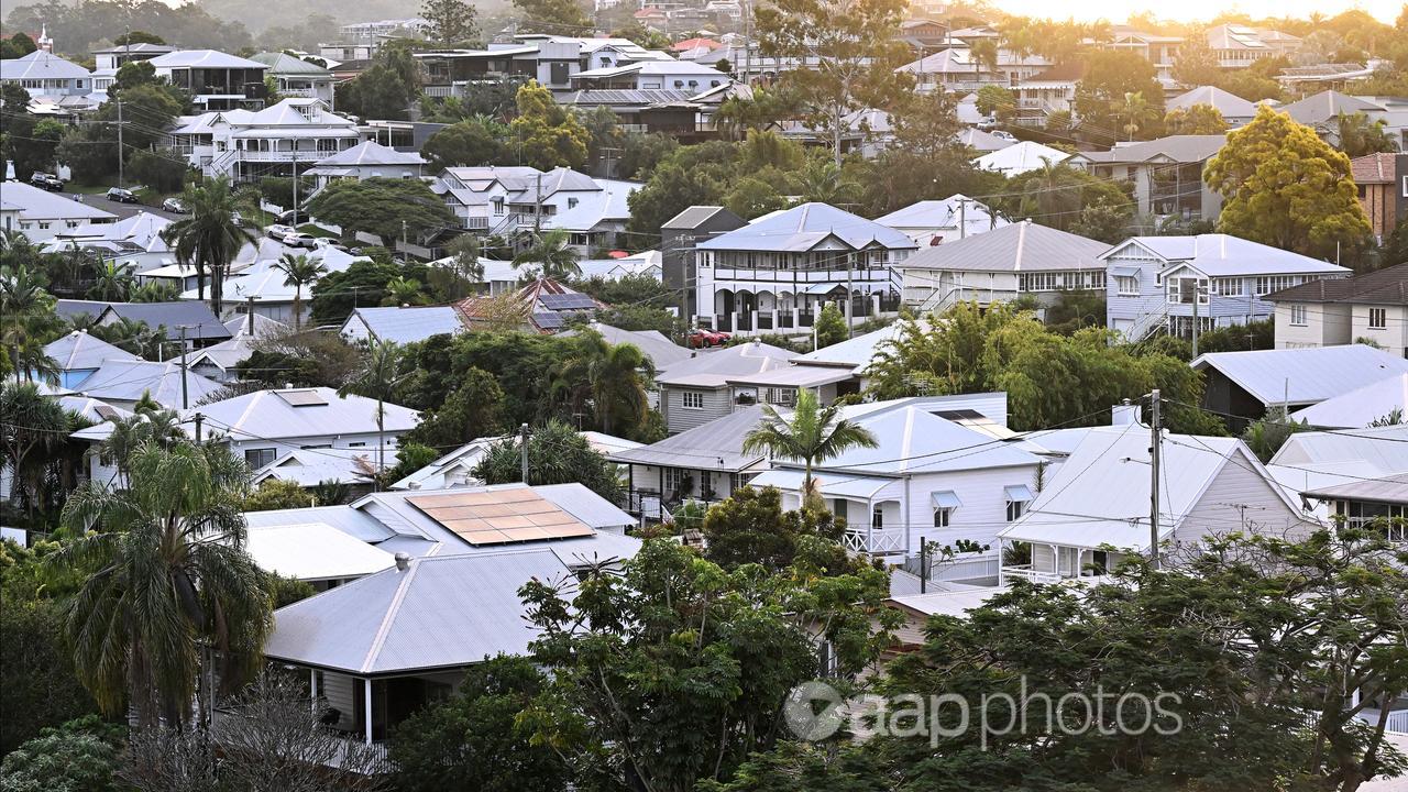 Residential housing over the inner Brisbane suburb of Milton