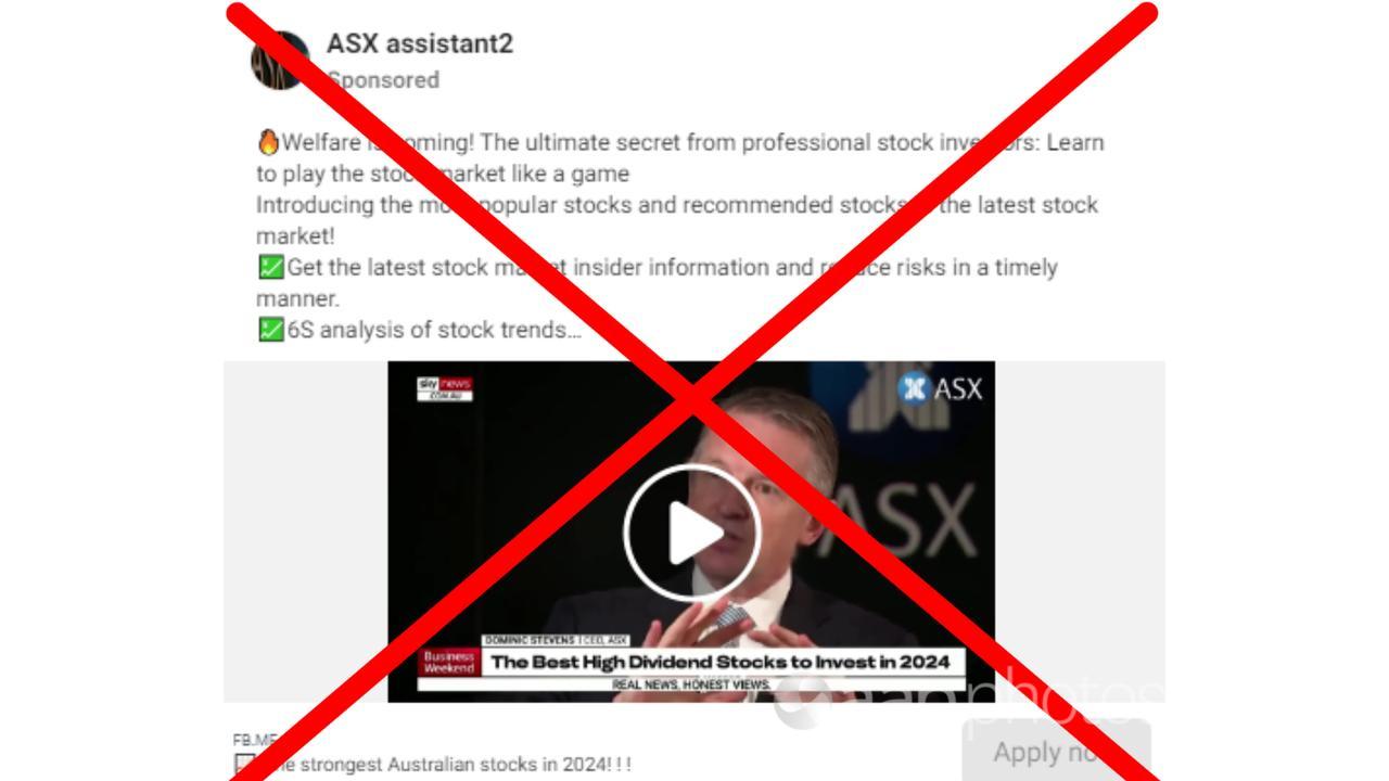 A deepfake video ad purporting to show former ASX CEO Dominic Stevens.
