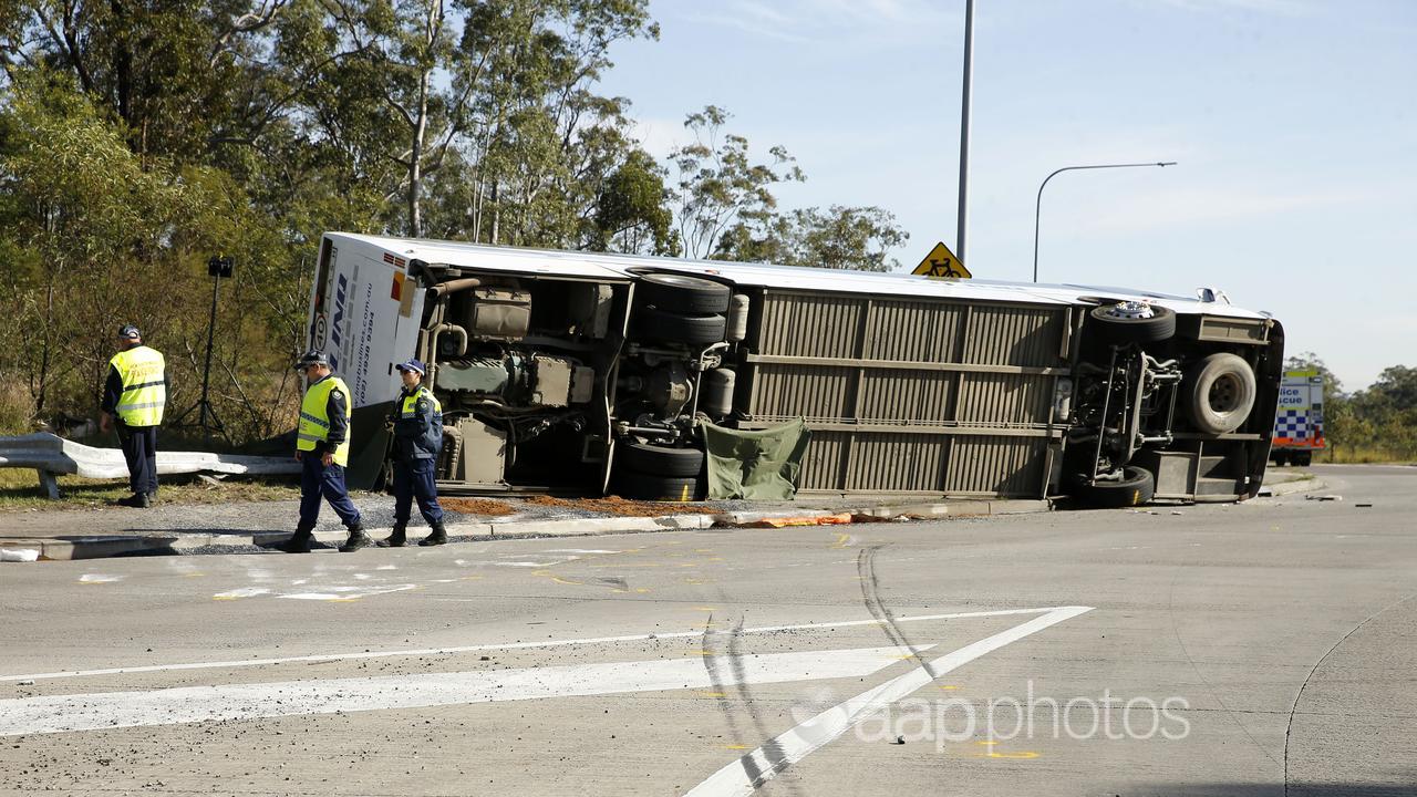 The scene of a bus crash (file image)