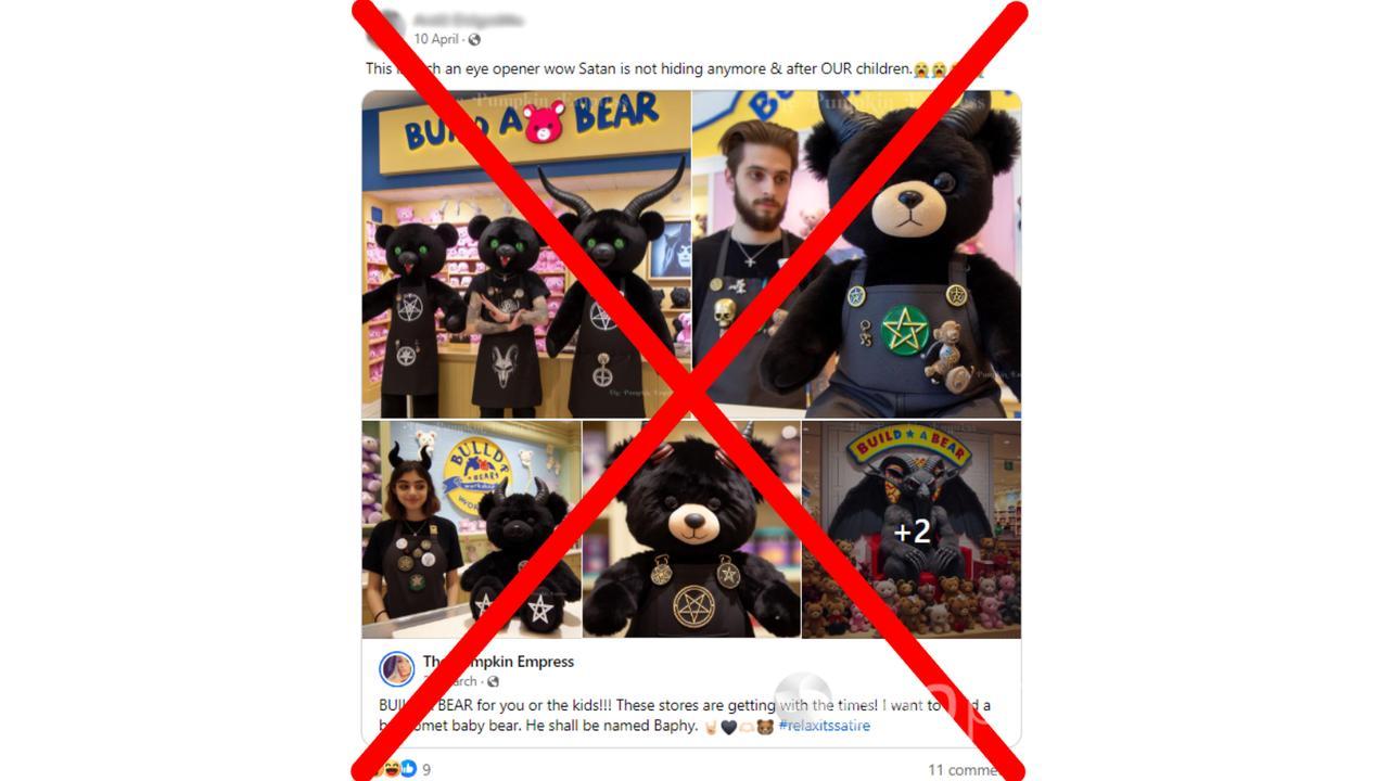 Crossed out Facebook post of Baphy Buil-A-Bear