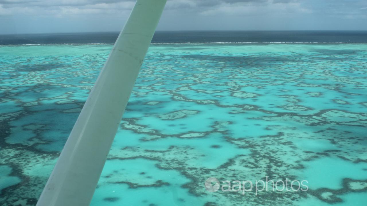 A view of the reef from the air.