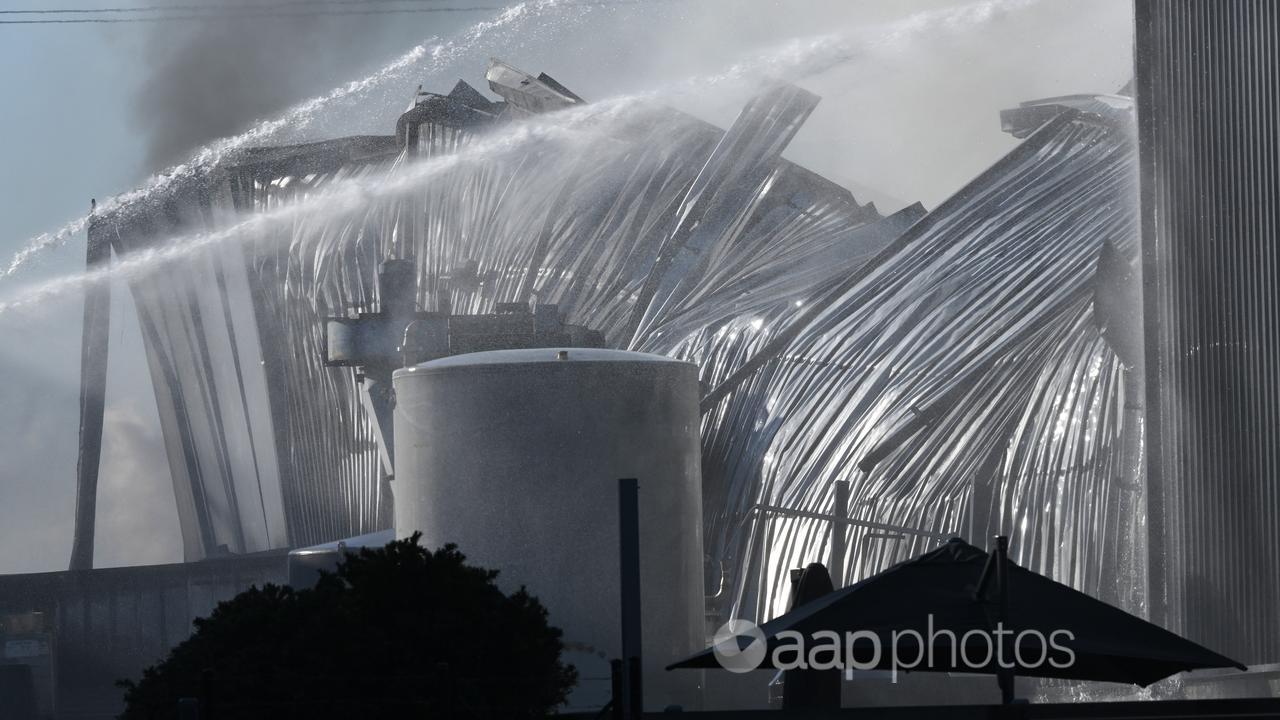 Melbourne factory fire.