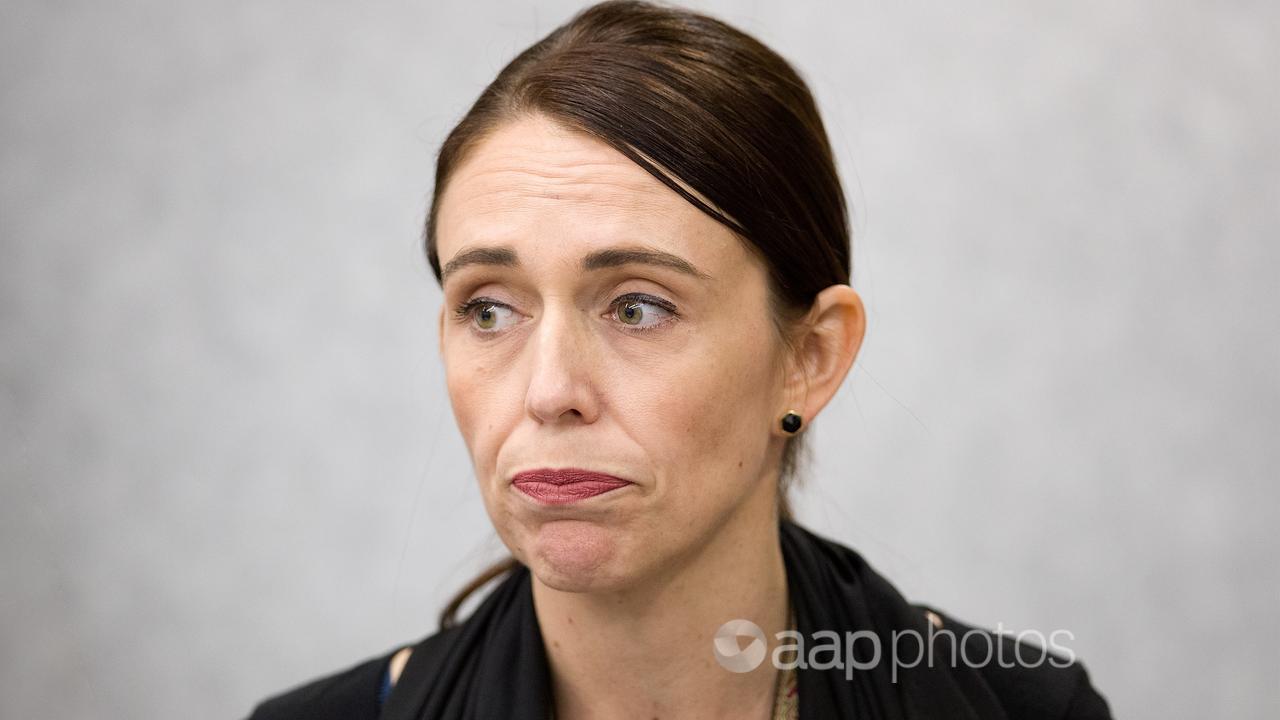 New Zealand Prime Minister Jacinda Ardern holding a press conference