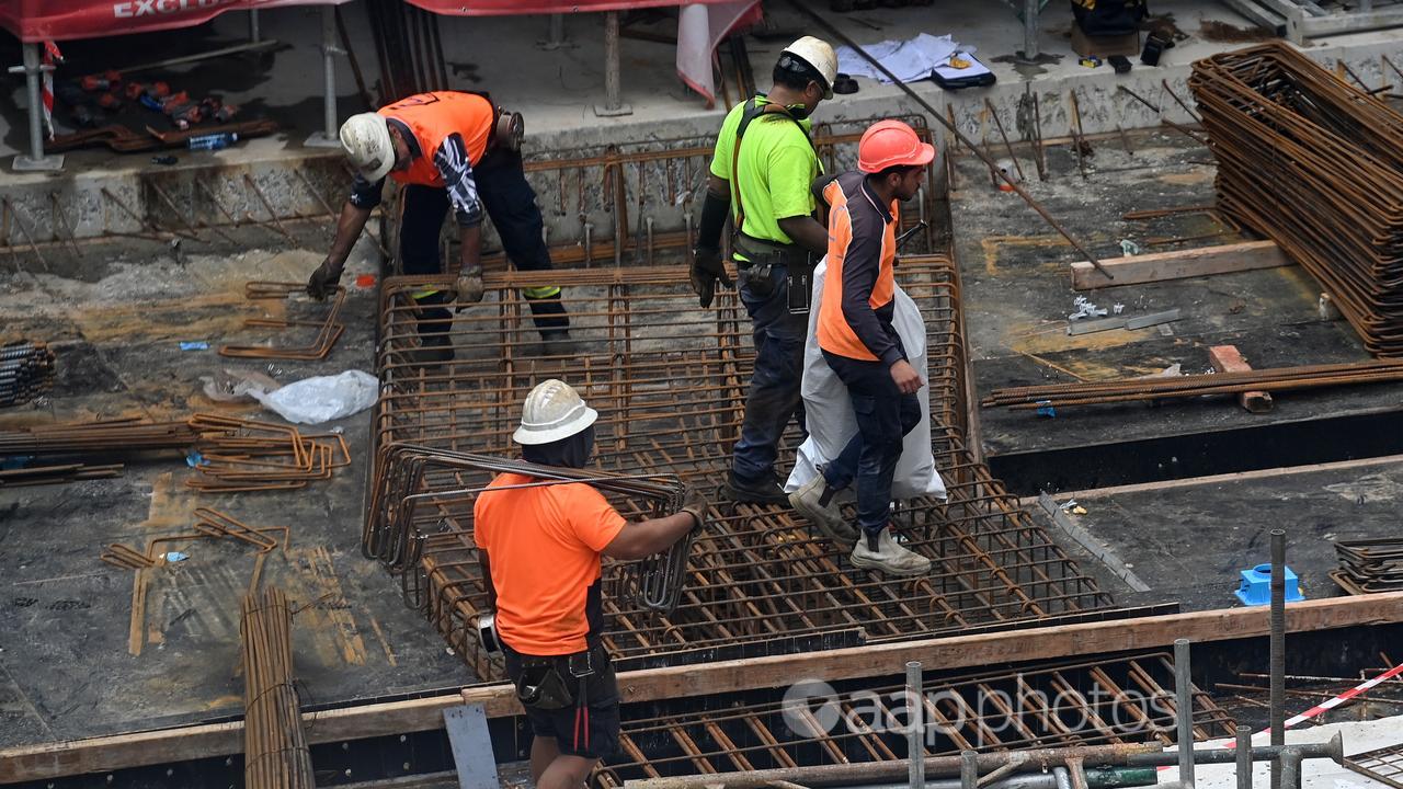 Construction workers in Sydney.