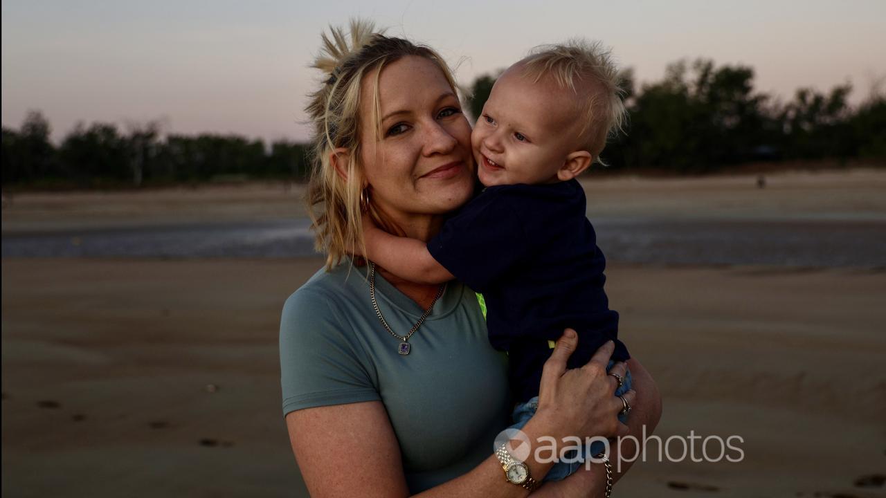 Crystal Roberts with son Chase