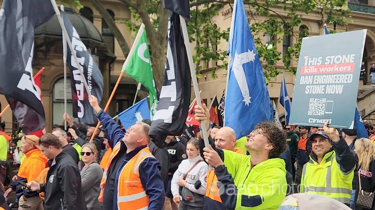 A CFMEU rally in Sydney