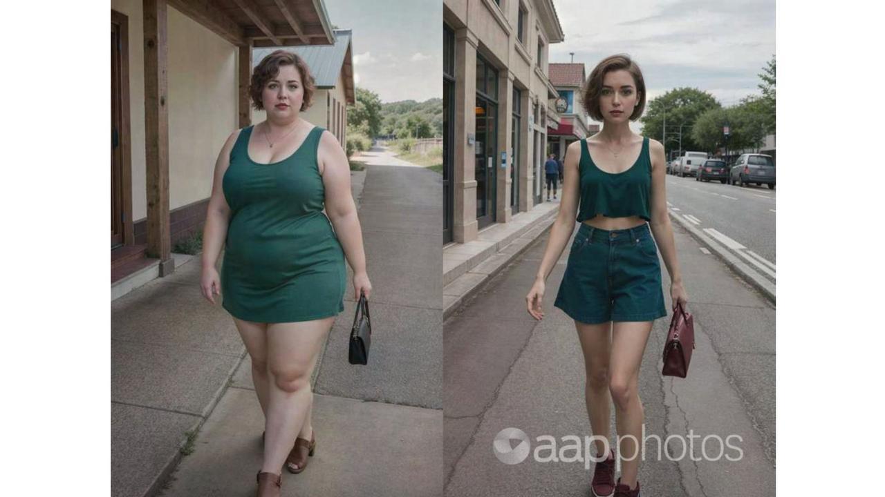 Fake before and after diet images from Facebook.