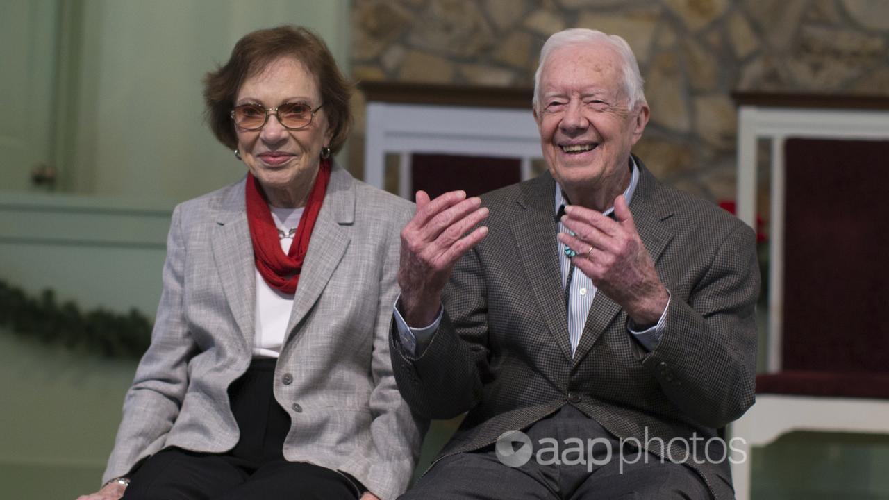 Jimmy Carter and his wife Rosalynn in 2015.