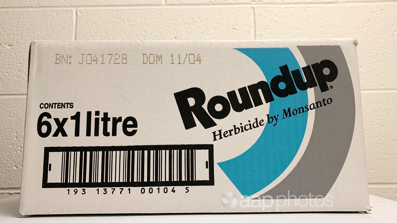 A box of Monsanto's Roundup