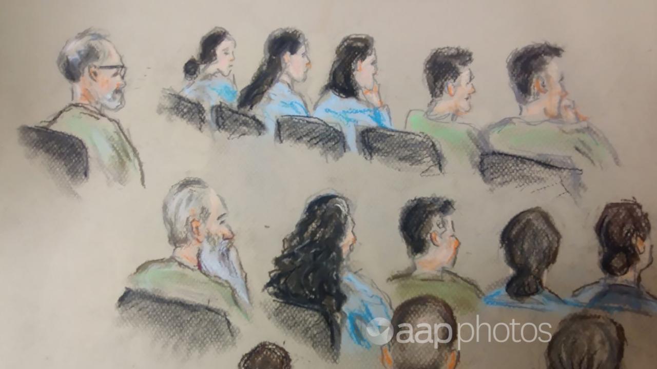 Court sketch of the defendants (file image)