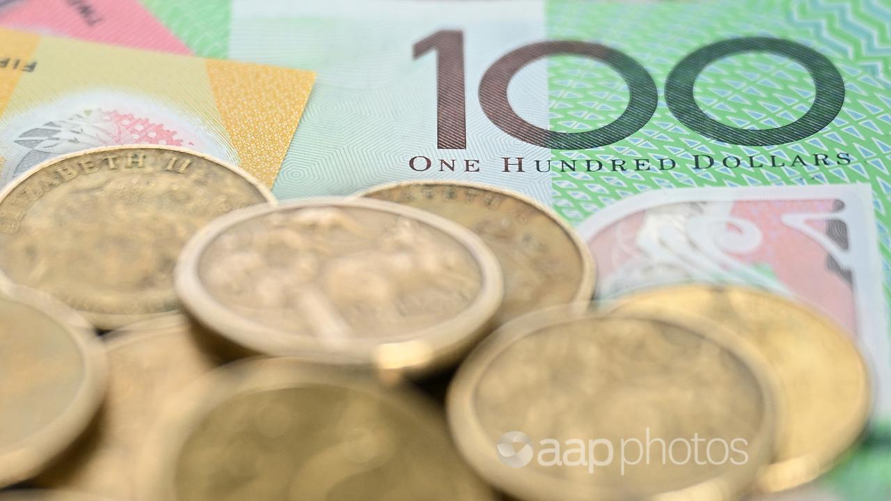 Australian dollar coins and banknotes (file)