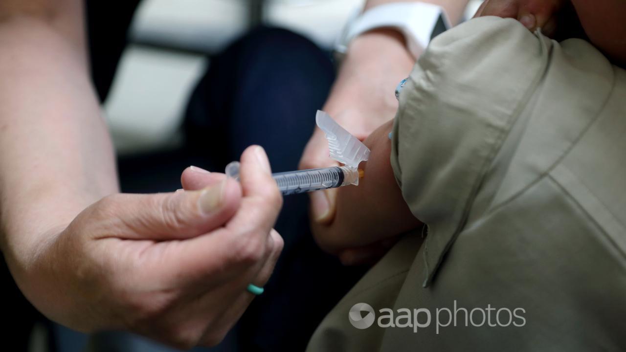 Child receives a vaccination