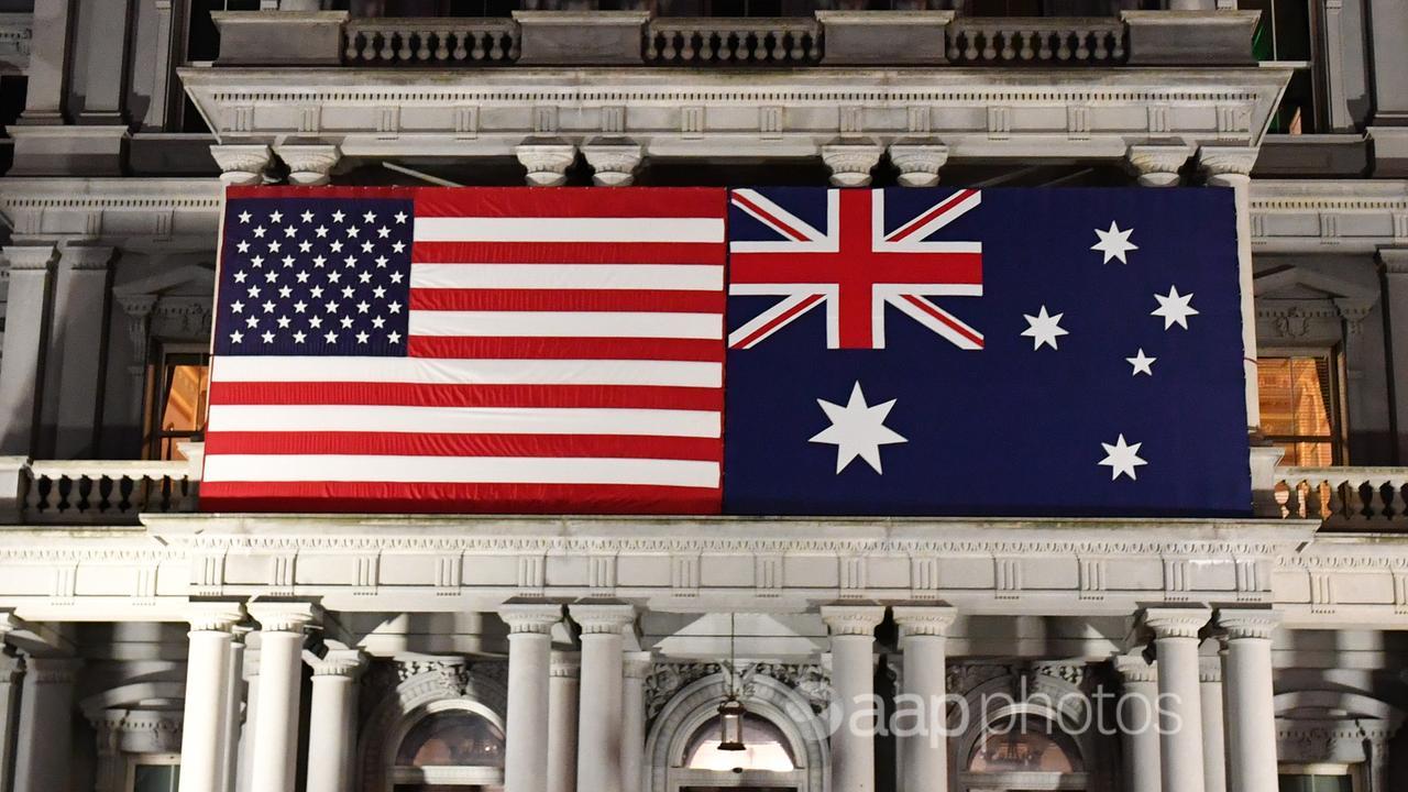 US and Australian flags