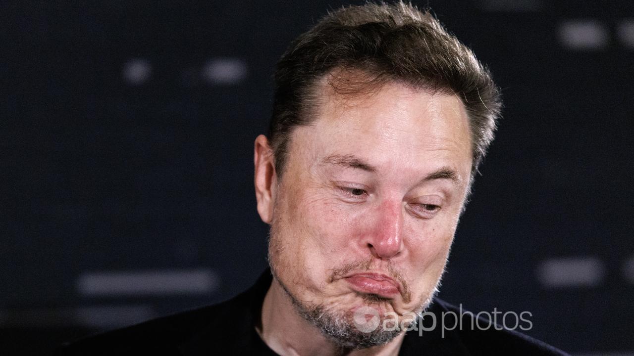 US tech entrepreneur Elon Musk frowning.