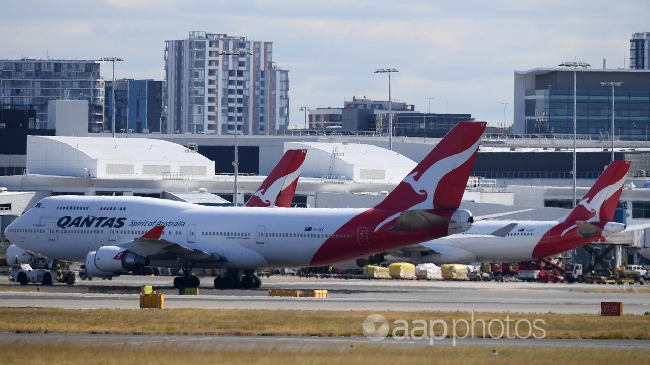 Qantas planes at Sydney Airport