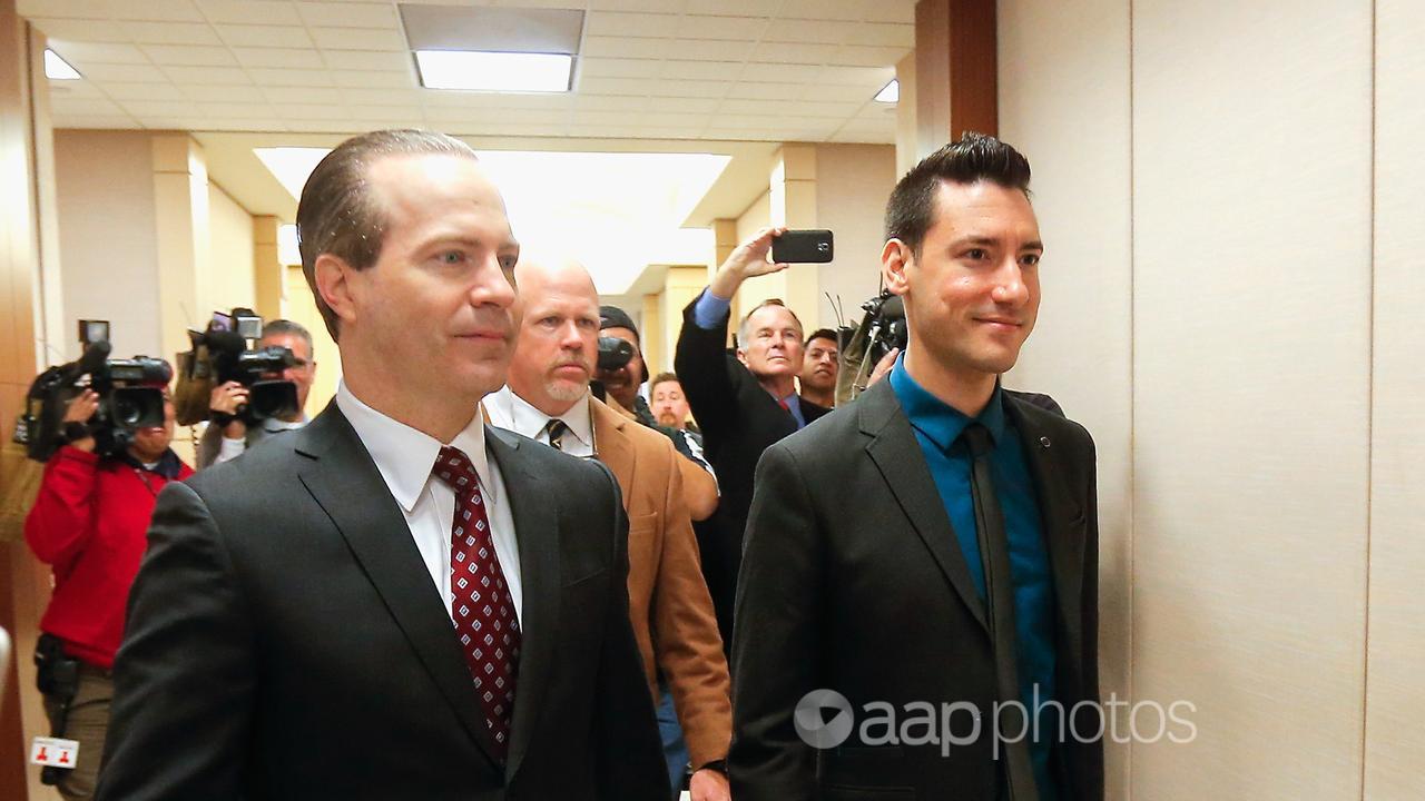 David Daleiden arrives at a court.