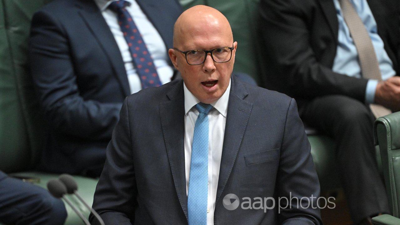 Leader of the Opposition Peter Dutton during Question Time