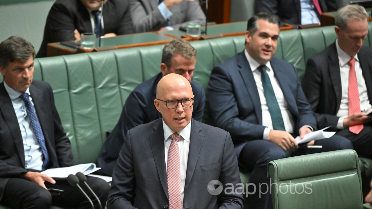 Opposition Leader Peter Dutton during question time in parliament