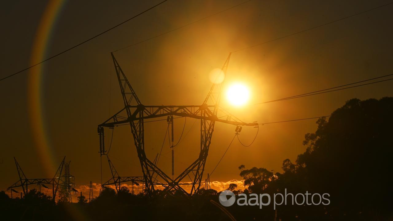 Electricity transmission lines on the Gold Coast.