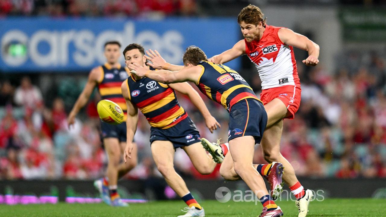 Sydney's Dane Rampe (right).